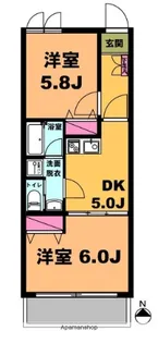 月村マンションNO.19【301号室】の間取り