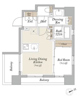 オーキッドレジデンス芝浦【5階】の間取り