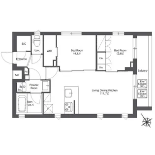 コンフォリア不動前【2階】の間取り