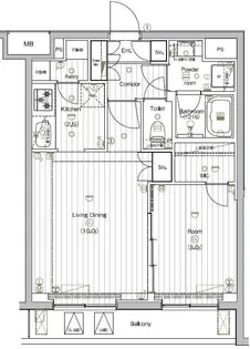 東京都品川区西品川2丁目【マンション】の間取り