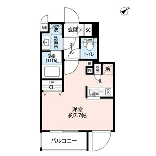 プレール・ドゥーク学芸大学Ⅱ【108号室】の間取り
