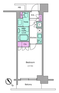 レジディア月島Ⅱ【7階】の間取り