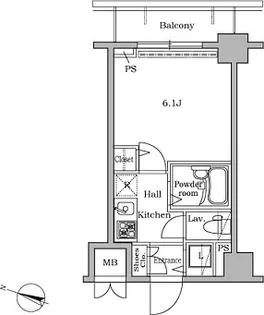 レジディア広尾Ⅱ【9階】の間取り