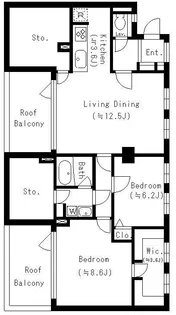 レジディア六本木檜町公園【5階】の間取り