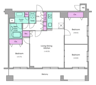 レジディア築地【10階】の間取り