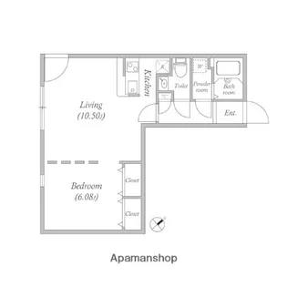 1LDKの間取り画像