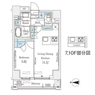 ムニレジデンス上野【8階】の間取り
