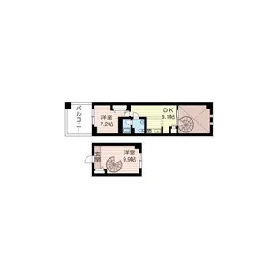 レジデンスシャルマン月島【8階】の間取り