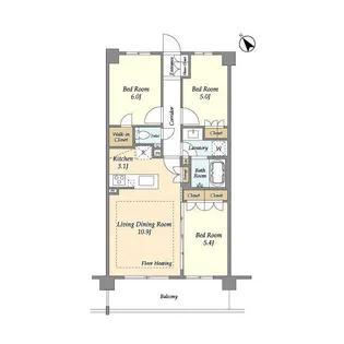 センチュリー尾山台グレイス【2階】の間取り