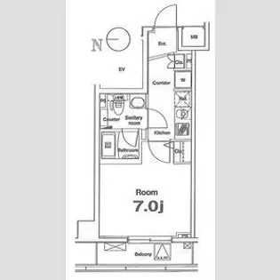 プレミアムキューブ大岡山【1階】の間取り