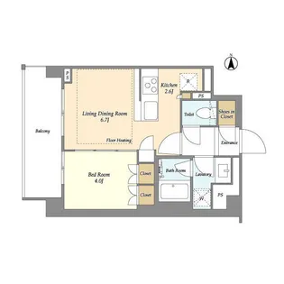 LIBR GRANT 四谷三丁目【1階】の間取り