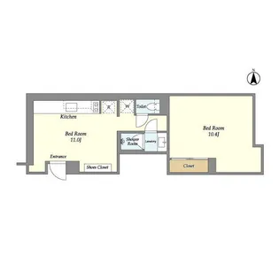 SWITCH【104号室】の間取り