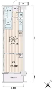 1LDKの間取り画像