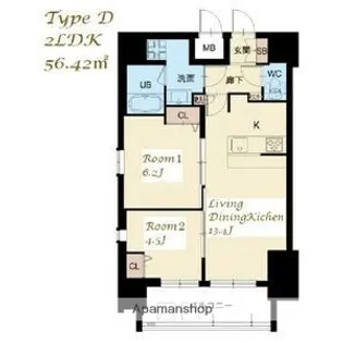 東京都板橋区大山金井町【マンション】の間取り