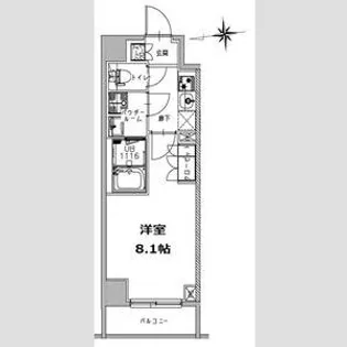 SーRESIDENCE三田慶大前【8階】の間取り