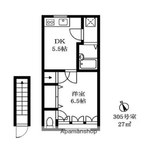 ウイング古屋Ⅱ【305号室】の間取り