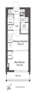 東京都品川区北品川1丁目【マンション】の間取り
