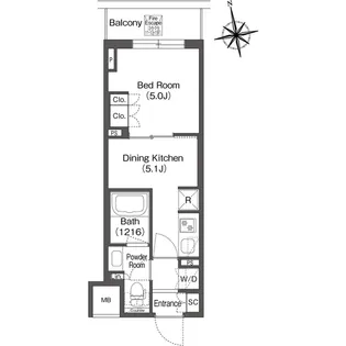 コンフォリア東上野【7階】の間取り