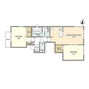 サンセリテ東が丘弐番館【2階】の間取り
