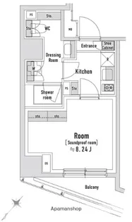 東京都中央区八丁堀3丁目【マンション】の間取り