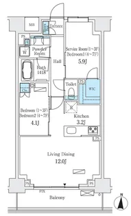 フロンティアレジデンス錦糸公園【6階】の間取り