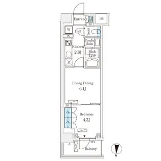フロンティアレジデンス錦糸公園【2階】の間取り