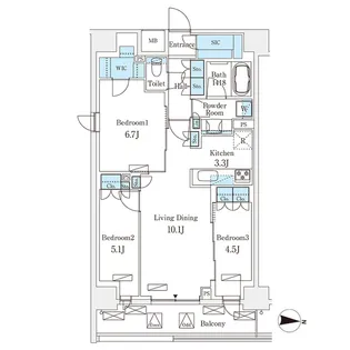 フロンティアレジデンス錦糸公園【2階】の間取り