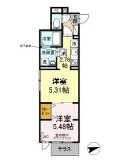 アナシエ久が原【1階】の間取り