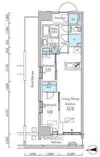 パークアクシス品川天王洲アイル【11階】の間取り