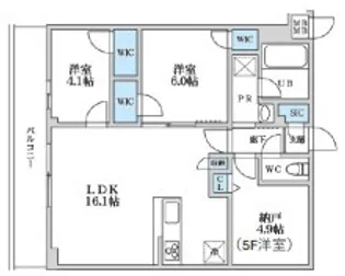 SーRESIDENCE富士見ヶ丘AFFORD【3階】の間取り