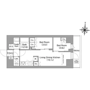コンフォリア・リヴ南品川【1階】の間取り