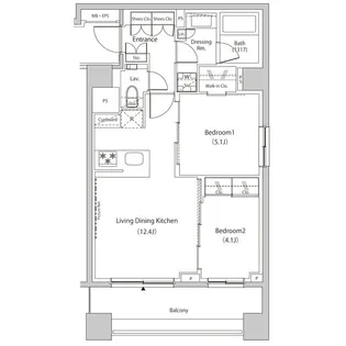 ザ・パークハビオ目黒プレイス【4階】の間取り