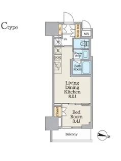 クレストコート池上【9階】の間取り