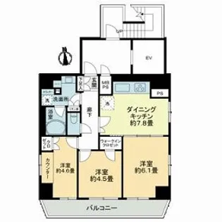 グランマーチ芝公園【13階】の間取り