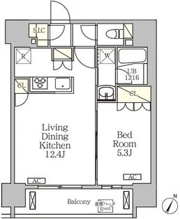 1LDKの間取り画像