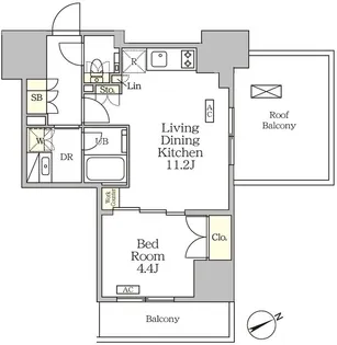 ザ・パークハビオ大森山王【2階】の間取り