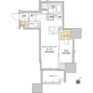 グレーシアフィット三軒茶屋【1階】の間取り