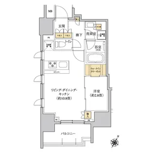 グレーシアフィット三軒茶屋【6階】の間取り