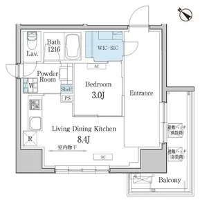 デュオフラッツ池尻大橋【9階】の間取り