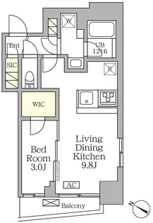 アジールコート三宿テラス【3階】の間取り