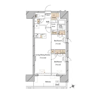 ブランシエスタ浅草蔵前【9階】の間取り