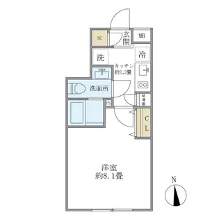 1Kの間取り画像