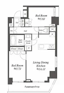東京都墨田区亀沢1丁目【マンション】の間取り