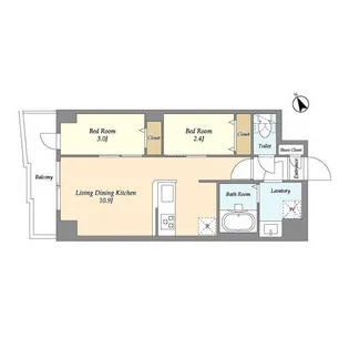 2LDKの間取り画像