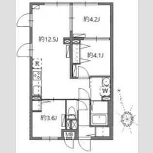 ソラシアレジデンス学芸大学Ⅱ【2階】の間取り