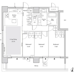 ザ・パークハビオ代々木【6階】の間取り