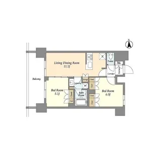 ジオエント上野稲荷町【14階】の間取り