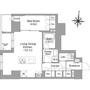 プラネソシエプラス旗の台【2階】の間取り