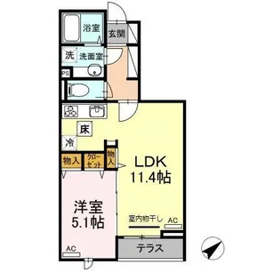 ノーブル・ルミナス笹塚【1階】の間取り