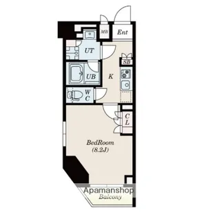 エスレジデンス三田慶大前【7階】の間取り